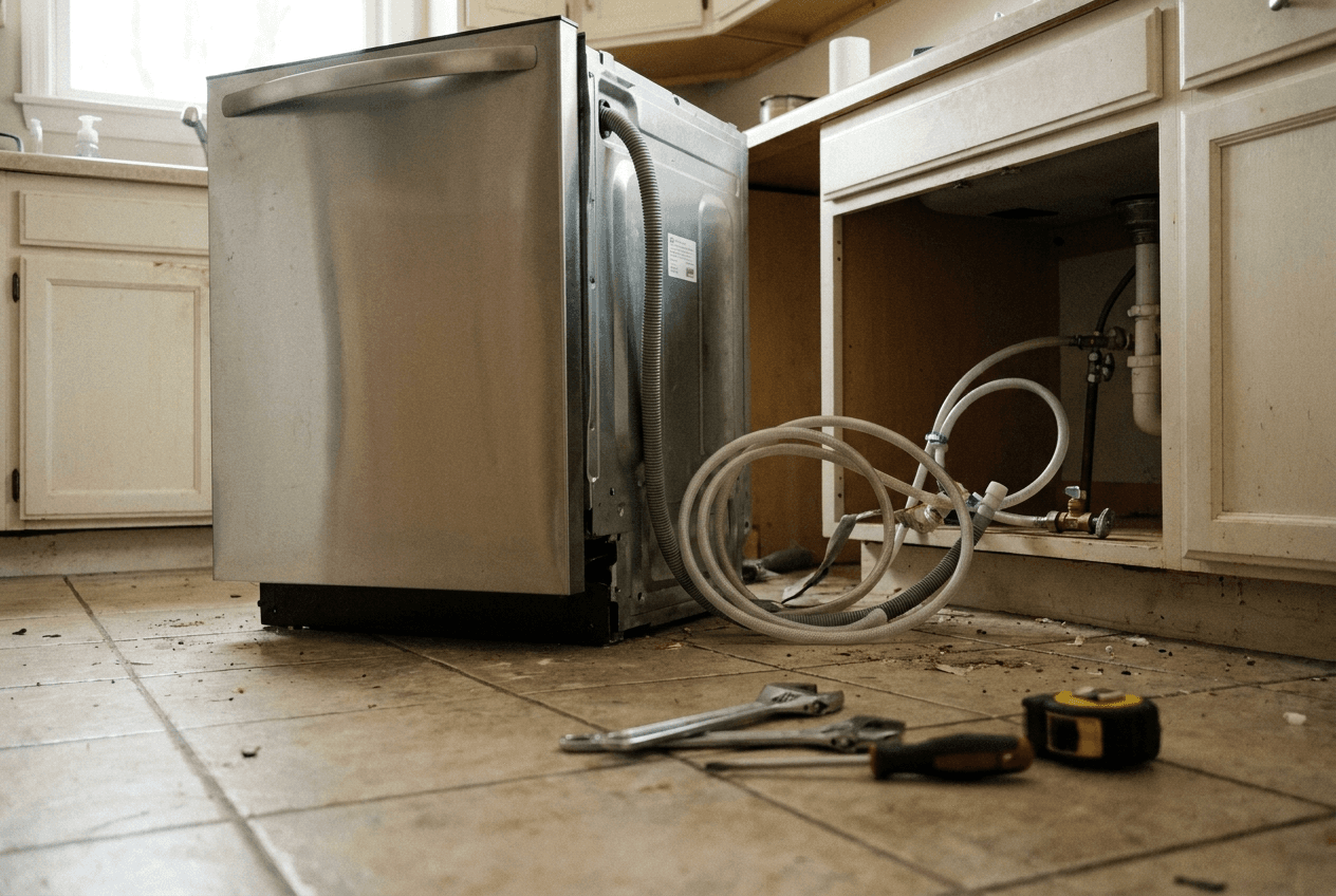 Residential dishwasher installation by B-Line Services in Pocatello, Idaho