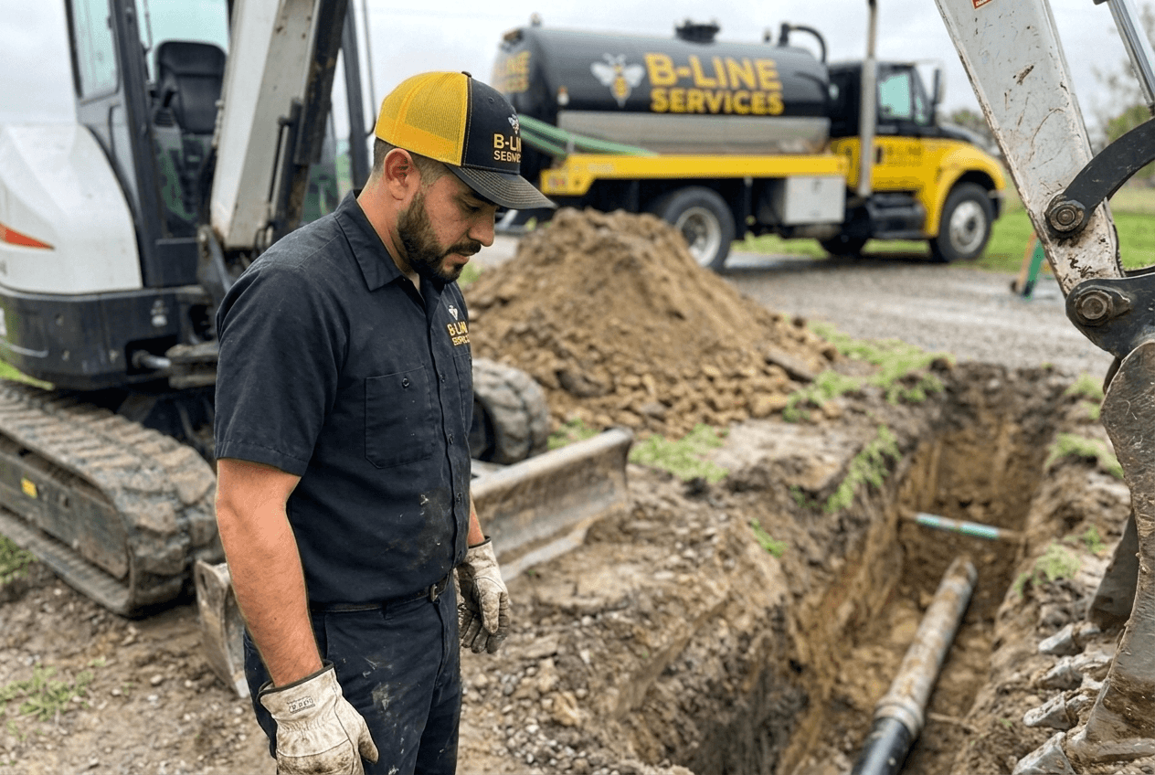 B-Line Services commercial plumbing and excavation in Southeast Idaho