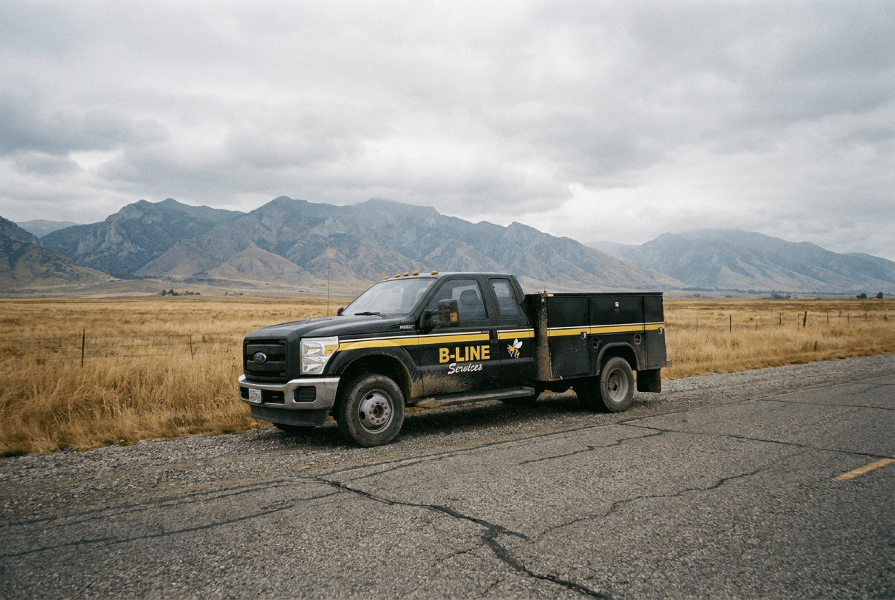 B-Line Services truck serving Pocatello and Southeast Idaho