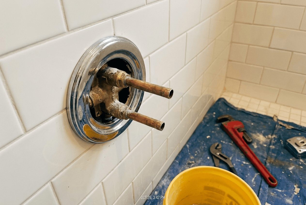 Shower valve installation by B-Line Services in Pocatello, Idaho