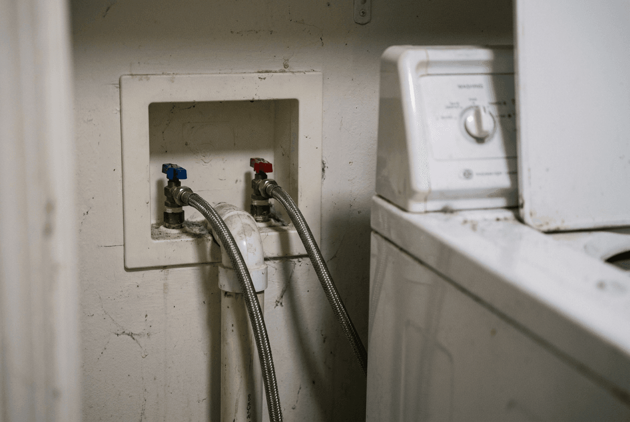 Washing machine plumbing hookup by B-Line Services in Pocatello, Idaho